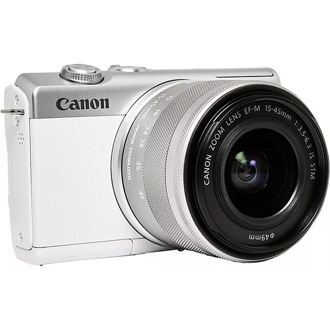 CANON Appareil photo Hybride CANON EOS M200 Blanc + EF-M 15-45mm IS STM