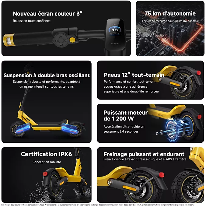Trottinette électrique XIAOMI Electric Scooter 6 Ultra Jaune – Image 5
